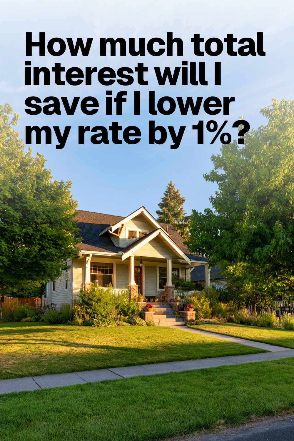 How much total interest will I save if I lower my rate by 1%?