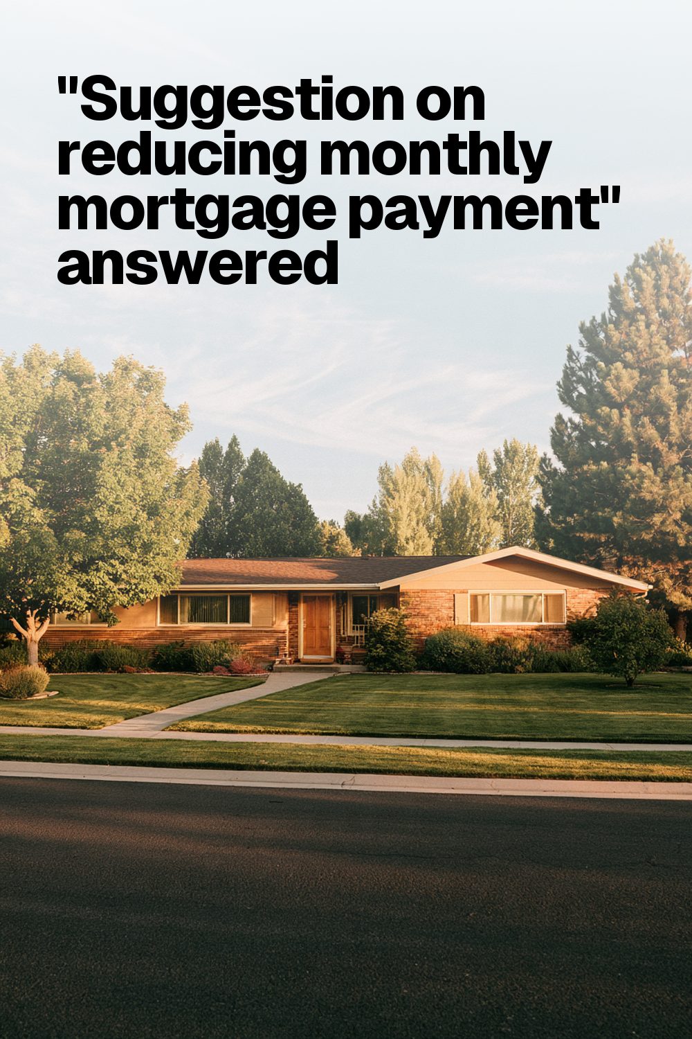 "Suggestion on reducing monthly mortgage payment" answered