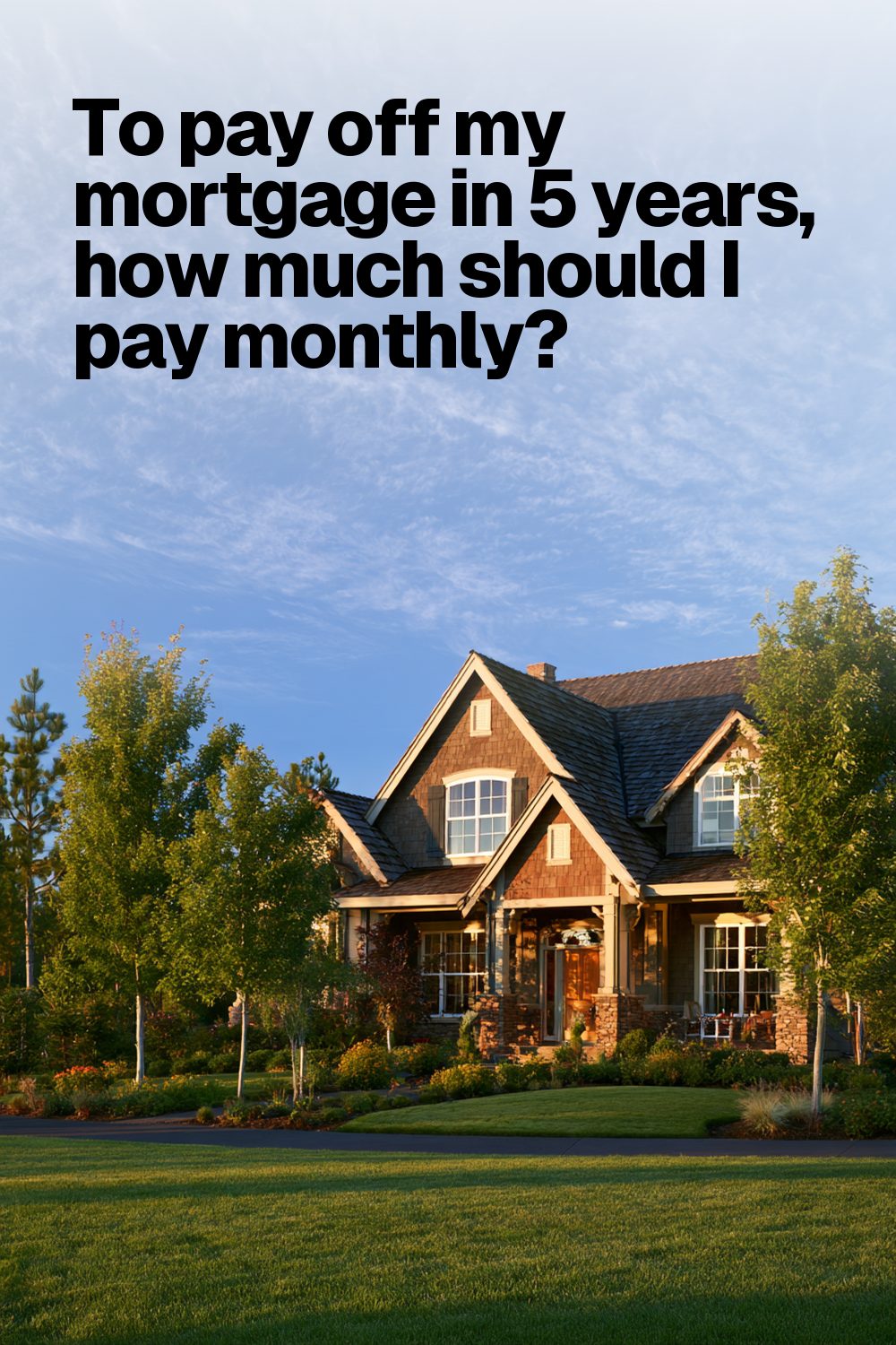 To pay off my mortgage in 5 years, how much should I pay monthly?