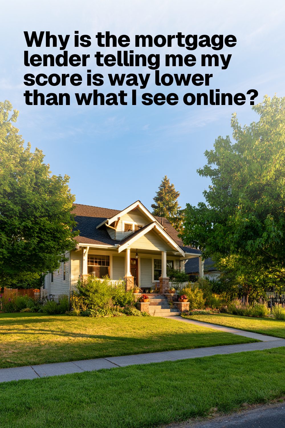 Why is the mortgage lender telling me my score is way lower than what I see online?